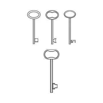 Skeleton keys accessing solution discovery and security Stock Illustration