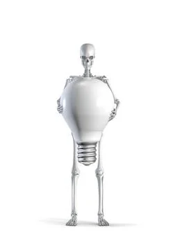 Skeleton light bulb creativity concept Stock-Illustration