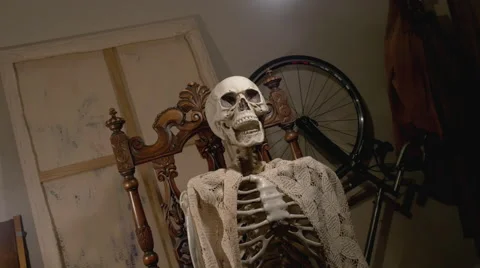 Skeleton with Lighting Effect Stock Footage 68731259