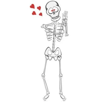 Skeleton in love Stock Illustration