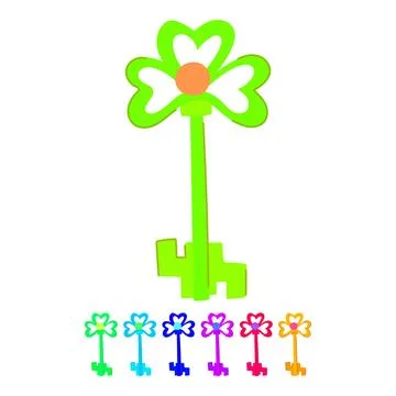 Skeleton magic key vector cartoon graphic Stock Illustration