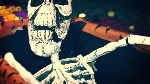 Skeleton, Mexican tradition Stock Footage