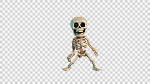 Skeleton Moonlight Thriller Dance Stock Footage 318242352