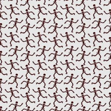 Skeleton pattern seamless. Run skeleton background. Baby fabric texture Illustrazione stock