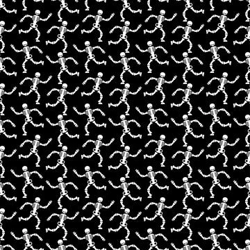 Skeleton pattern seamless. Run skeleton background. Baby fabric texture 스톡 일러스트