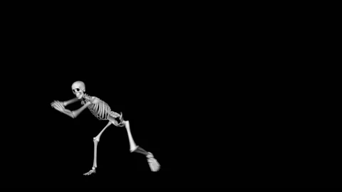 Skeleton Performing Capoeira with Alpha Matte - 3D Illustration Stock Footage 142627615