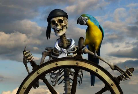 Skeleton Pirate Stock Illustration