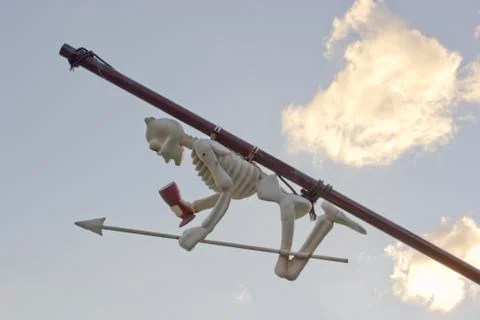 Skeleton of the pirate ship Stock Photos