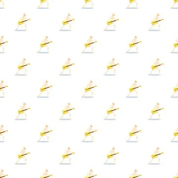 Skeleton playing electric guitar in a seamless pattern イラスト素材