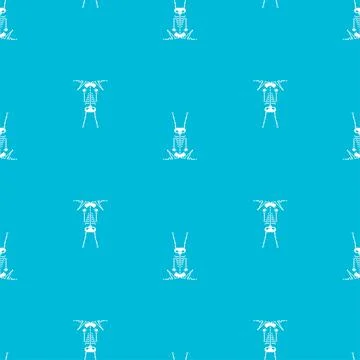 Skeleton Rabbit pixel art pattern seamless. 8 bit Skull hare background. pixe Illustrazione stock