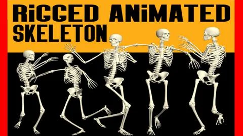 Skeleton Rigged Animated 3D model - opening a filing cabinet 3D Model
