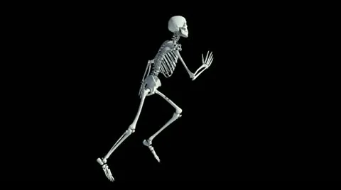 A skeleton running fast. Loops. | Stock Video | Pond5