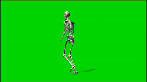 Skeleton is running - isolated green screen footage 2 Stock-Footage 33646395