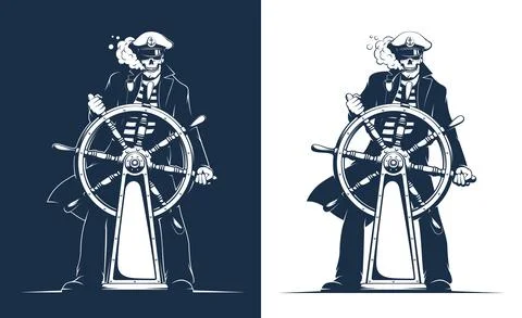 Skeleton sailor - Pirate Captain Stock Illustration