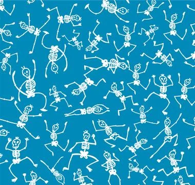 Skeleton seamless elements icon background wallpaper. vector illustration Stock-Illustration