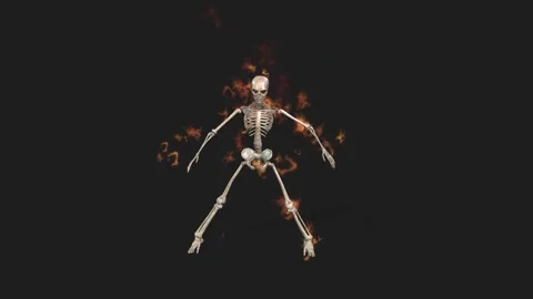 Skeleton Sexy Dance In Flames Alpha Chan Stock Video Pond
