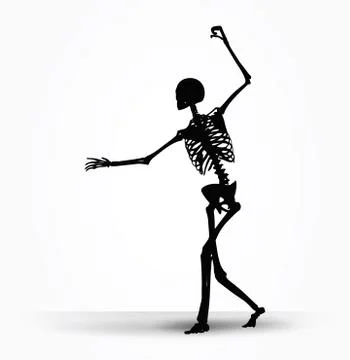 Skeleton silhouette in intimidating pose Illustrazione stock