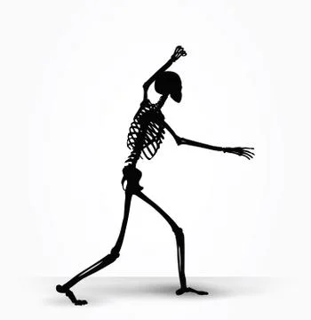 Skeleton silhouette in intimidating pose Stock Illustration
