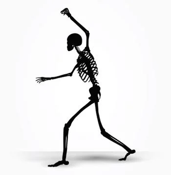 Skeleton silhouette in intimidating pose Stock Illustration