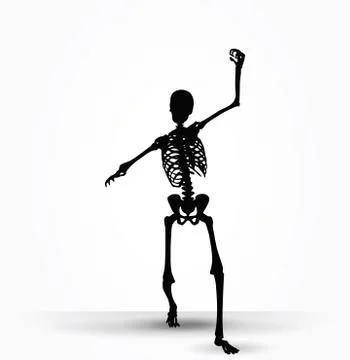 Skeleton silhouette in intimidating pose Stock Illustration
