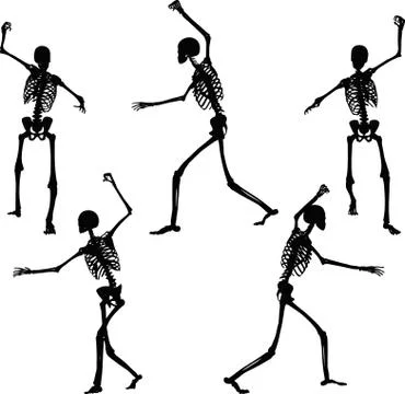 Skeleton silhouette in intimidating pose Stock Illustration