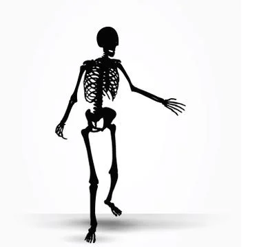 Skeleton silhouette in pleading pose Stock Illustration