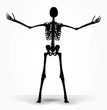 Skeleton silhouette in power pose Stock Illustration