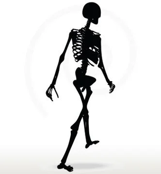 Skeleton silhouette in walk Stock Illustration