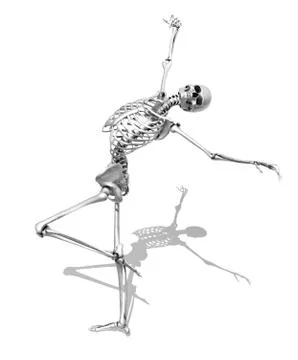 Skeleton in Skating Pose - Pencil Style Stock Illustration