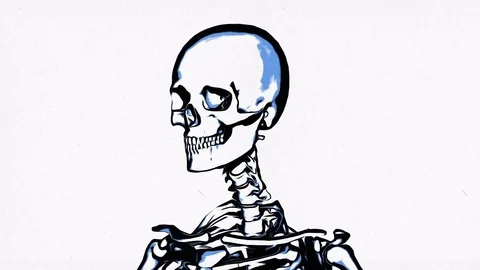 Skeleton sketch, in pencil on a light background Stock Footage 79728503