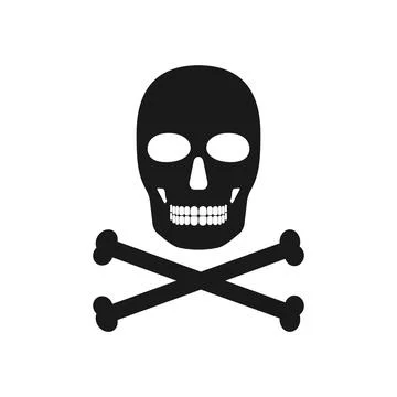 Skeleton skull bones danger harmful icon Stock Illustration