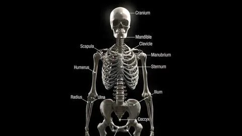 A skeleton is a structural frame that supports an animal body. Stock Illustration