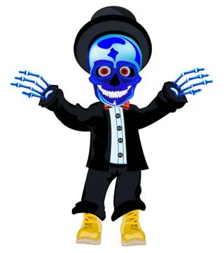 Skeleton in suit Stock Illustration