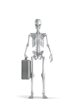 Skeleton with suitcase Stock-Illustration