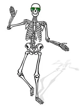Skeleton with sunglasses Stock Illustration