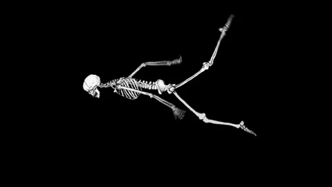 Skeleton Swiwing with Matte Stock Footage 278378339