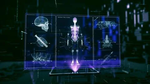 Skeleton Technology Medicine Scanner Stock Illustration