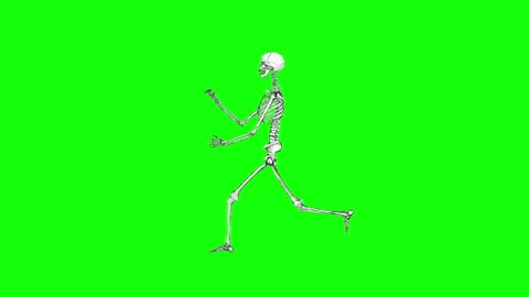 Skeleton Walk arms Green Screen Stock Footage 278380989
