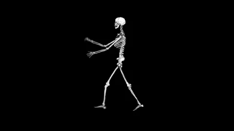 Skeleton Walk arms with Matte Stock Footage 278381149
