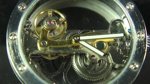 Skeleton Watch Clockwork Stock Footage 147351263
