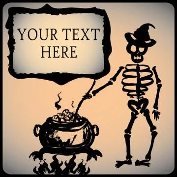 Skeleton wearing a hat Stock Illustration