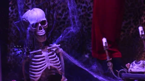 Skeleton in Window 스톡 동영상 48845965