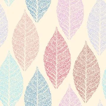 Skeletonized leaves seamless Stock Illustration