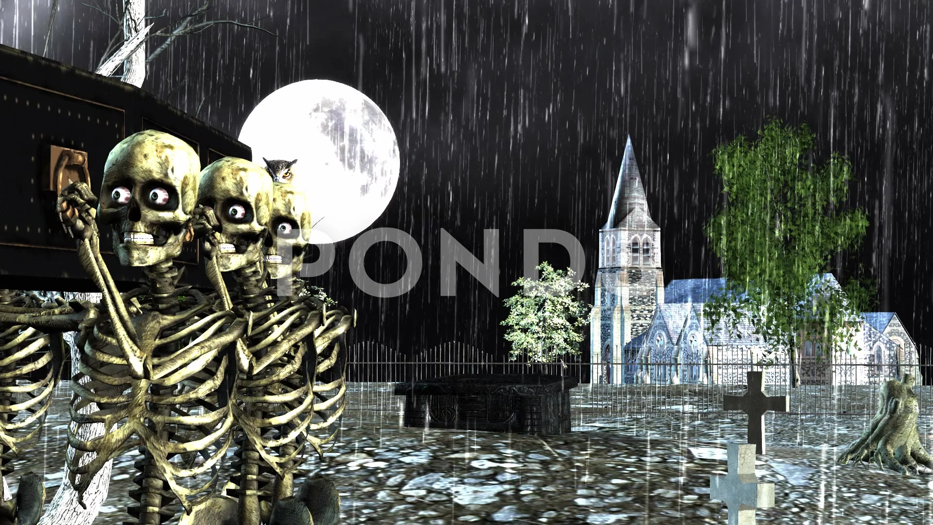 Halloween Skeletons Carrying Coffin 2022 Skeletons Carrying Coffin In Graveyard A Stock Video Pond5