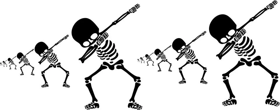 Skeletons dab Stock Illustration
