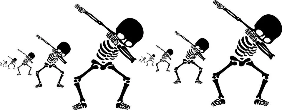 Skeletons dab Stock Illustration