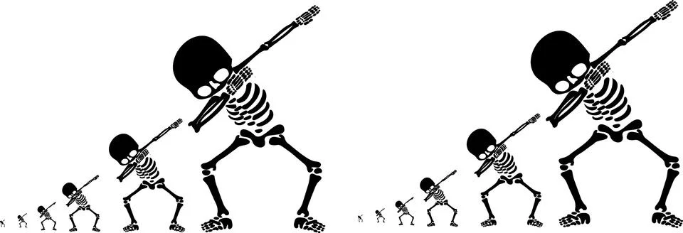 Skeletons dab Stock Illustration