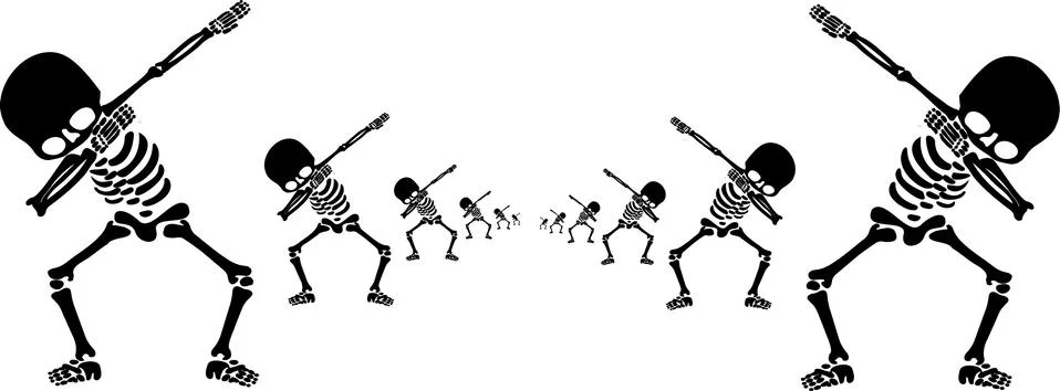Skeletons dab Stock Illustration