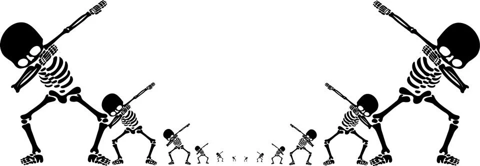 Skeletons dab Stock Illustration