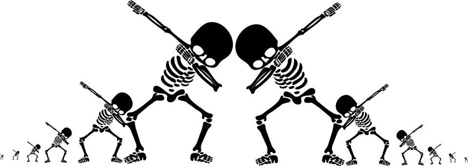 Skeletons dab Stock Illustration